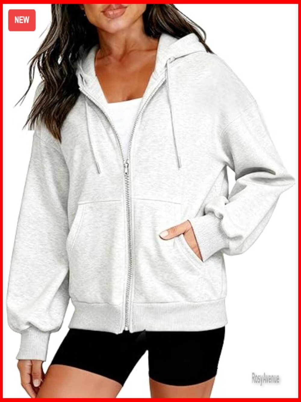 Oversized Fleece Zip Up Hoodie Women Loose Fit Y2K Sweatshirt Jacket